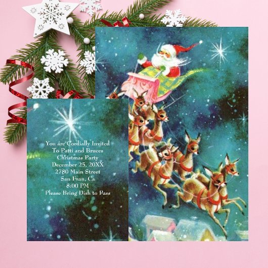 Invitation du Père Noël vintage