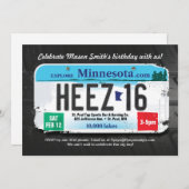 Invitation du permis de 16e anniversaire du Minnes (Devant / Derrière)