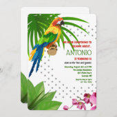 Invitation du perroquet de la forêt tropicale (Devant / Derrière)