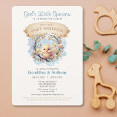 Invitation du petit Baby shower du Bruant de Dieu