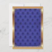 Invitation du petit Baby shower Prince, Royal Blue (Dos)