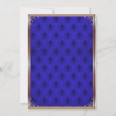 Invitation du petit Baby shower Prince, Royal Blue (Dos)