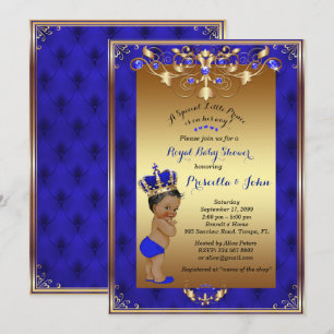 Invitation du petit Baby shower Prince, Royal Blue