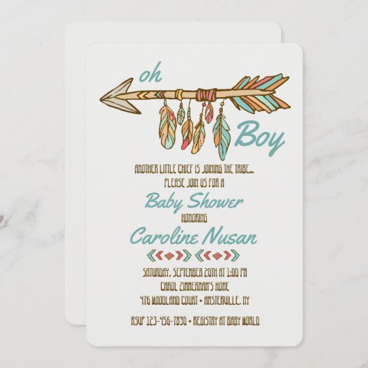 Invitation du petit chef Baby shower (Devant / Derrière)