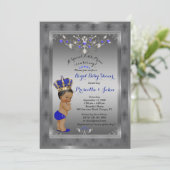 Invitation du Petit Prince Baby shower, ARGENT roy (Debout devant)