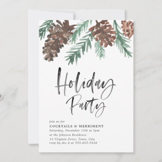 Invitation du Pinecone Holiday Party (Devant)