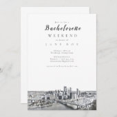 Invitation du Pittsburgh Bachelorette Party (Devant / Derrière)