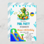 Invitation du pool de dinosaures (Devant / Derrière)