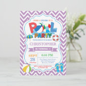 Invitation du Pool Party Purple Splish Splash Boy (Debout devant)