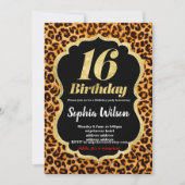 Invitation du poster de animal Leopard (Devant)