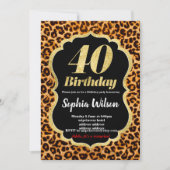Invitation du poster de animal Leopard (Devant)