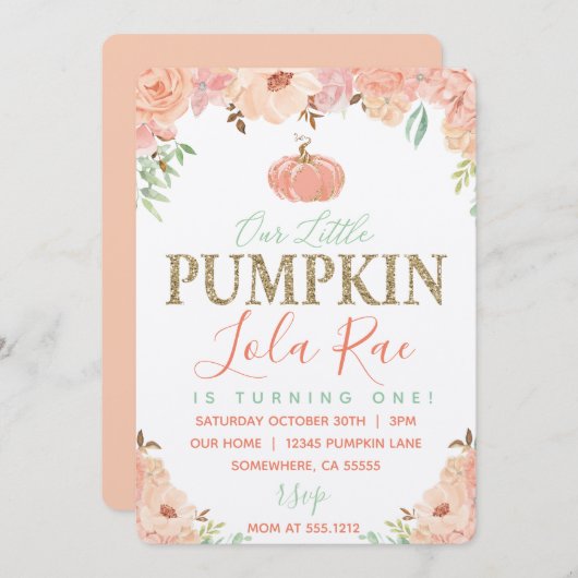 INVITATION DU PREMIER ANNIVERSAIRE (Devant / Derrière)