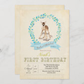 Invitation du premier anniversaire de Boy Deer (Devant / Derrière)