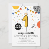 Invitation du premier anniversaire de chandelle Do (Devant)