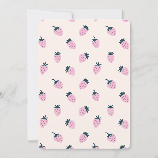 Invitation du premier anniversaire de fraise (Dos)