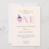 Invitation du premier anniversaire de fraise (Devant)