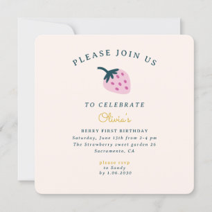 Invitation du premier anniversaire de fraise