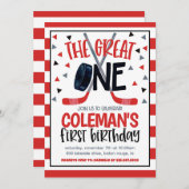 Invitation du premier anniversaire de hockey (Devant / Derrière)