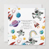 Invitation du premier anniversaire de l'astronaute (Dos)
