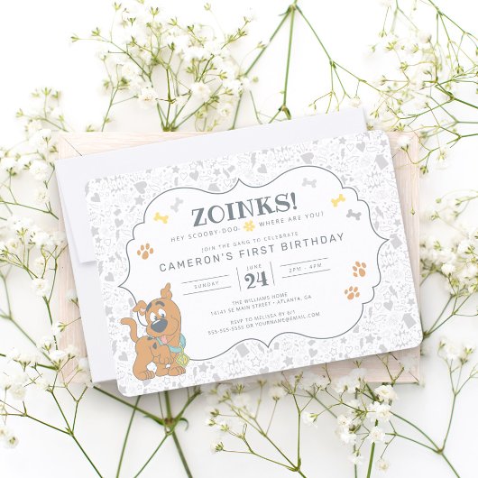 Invitation du premier anniversaire de Scooby-Doo