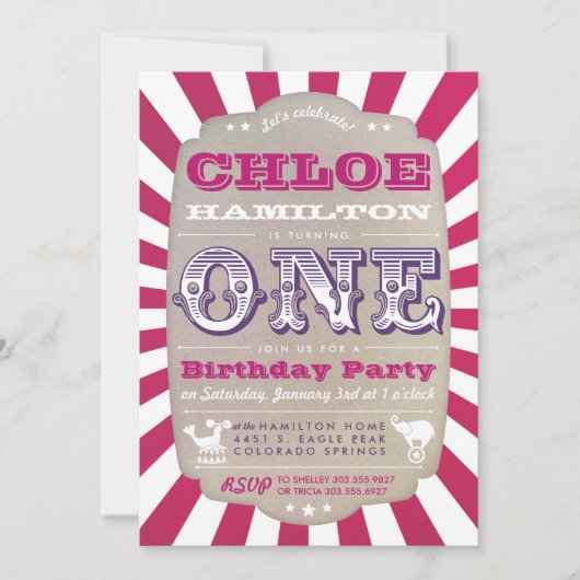Invitation du premier anniversaire du Carnaval de  (Devant)