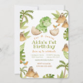 Invitation du premier anniversaire du dinosaure d' (Devant)