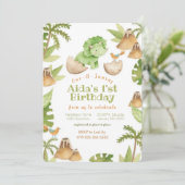 Invitation du premier anniversaire du dinosaure d' (Debout devant)