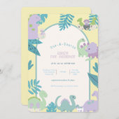 Invitation du premier anniversaire du dinosaure d' (Devant / Derrière)