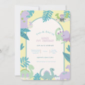 Invitation du premier anniversaire du dinosaure d' (Devant)