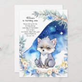Invitation du premier anniversaire du loup (Devant / Derrière)