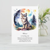 Invitation du premier anniversaire du loup (Debout devant)