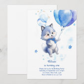 Invitation du premier anniversaire du loup (Devant / Derrière)