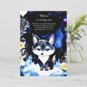 Invitation du premier anniversaire du loup (Debout devant)