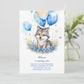 Invitation du premier anniversaire du loup (Debout devant)