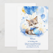 Invitation du premier anniversaire du loup (Devant / Derrière)