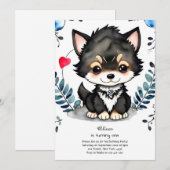 Invitation du premier anniversaire du loup (Devant / Derrière)