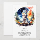 Invitation du premier anniversaire du loup (Devant / Derrière)