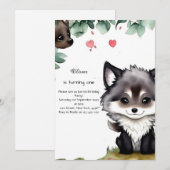 Invitation du premier anniversaire du loup (Devant / Derrière)