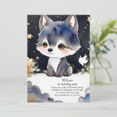 Invitation du premier anniversaire du loup (Debout devant)