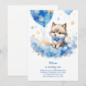 Invitation du premier anniversaire du loup (Devant / Derrière)