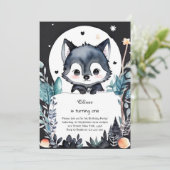 Invitation du premier anniversaire du loup (Debout devant)