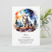 Invitation du premier anniversaire du loup (Debout devant)