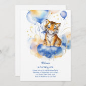 Invitation du premier anniversaire du tigre (Devant / Derrière)
