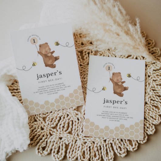 Invitation du premier jour d'abeille de l'ours de 
