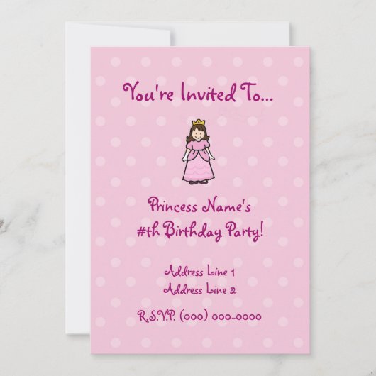 Invitation du Princess Party (Devant)