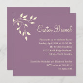 Invitation du Printemps Feuille à la fête de Pâque (Devant / Derrière)