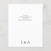 Invitation du prospectus Mariage Eucalyptus Budget (Dos)