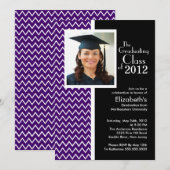 Invitation du Purple Chevron Photo Graduation Part (Devant / Derrière)