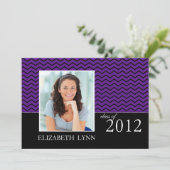Invitation du Purple Chevron Photo Graduation Part (Debout devant)