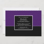 Invitation du Purple Chevron Photo Graduation Part (Dos)